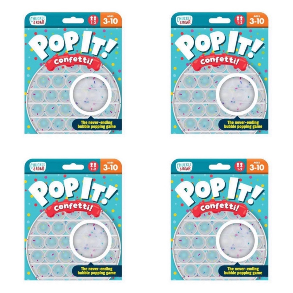 Lot of 4 Chuckle & Roar pop it! “Confetti” sensory games-New in packaging